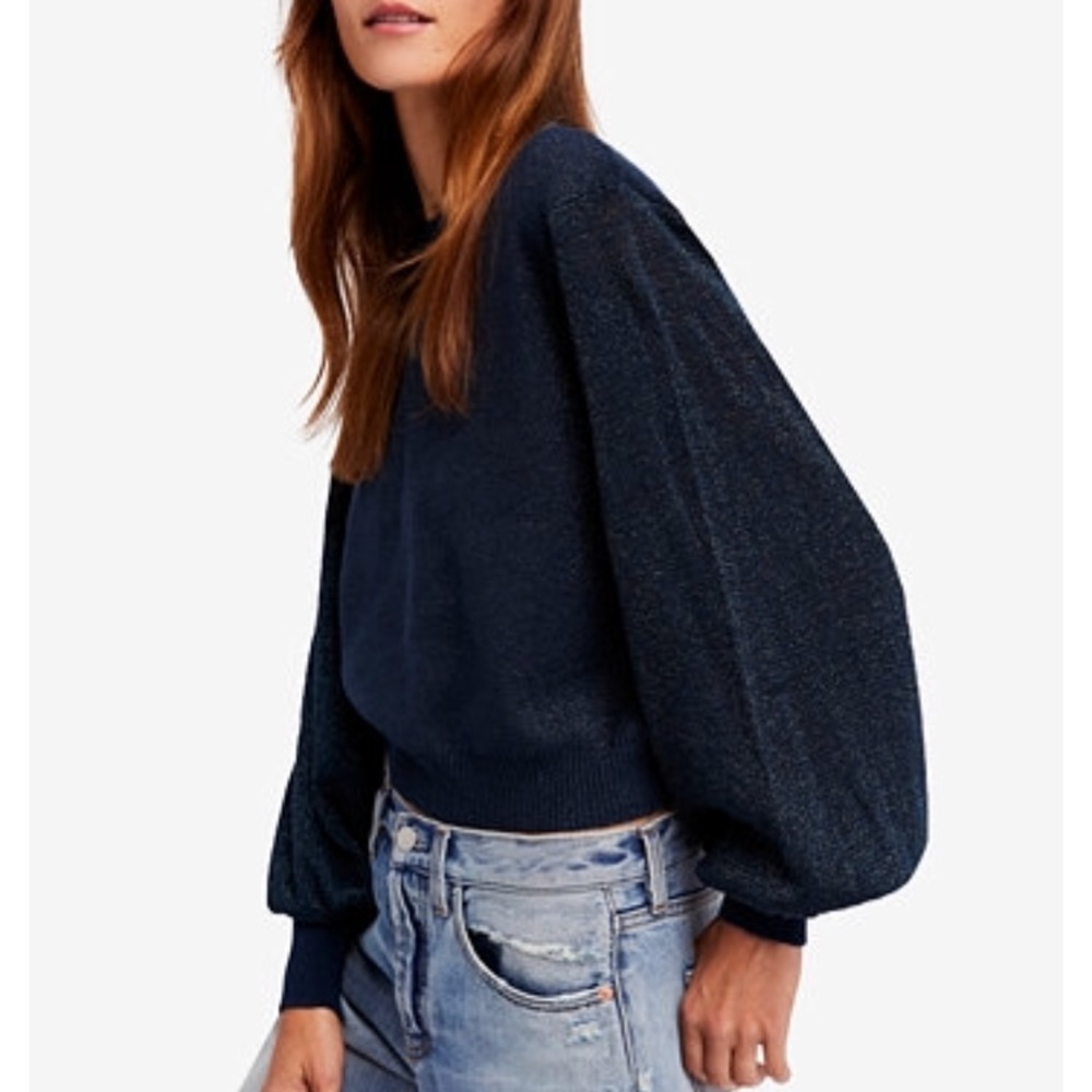 Free people let it shine balloon-sleeve sweater
